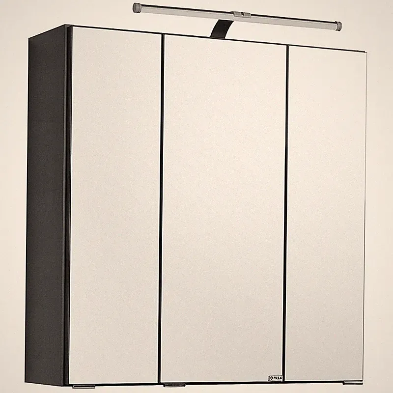 Badezimmermöbel Spiegelschrank grau 60x66x22cm LED Badspiegel Badezimmerschrank