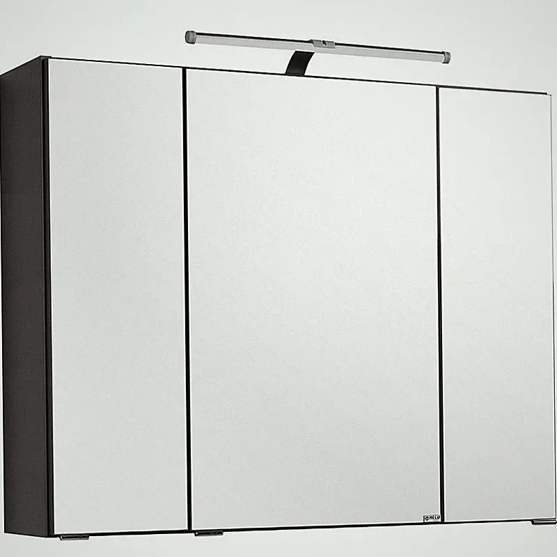 Badezimmermöbel Spiegelschrank grau 80x66x22cm LED Badspiegel Badezimmerschrank