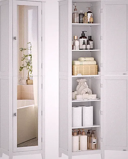 Badezimmerschrank mit Ganzkörperspiegel Hochschrank 30x40x