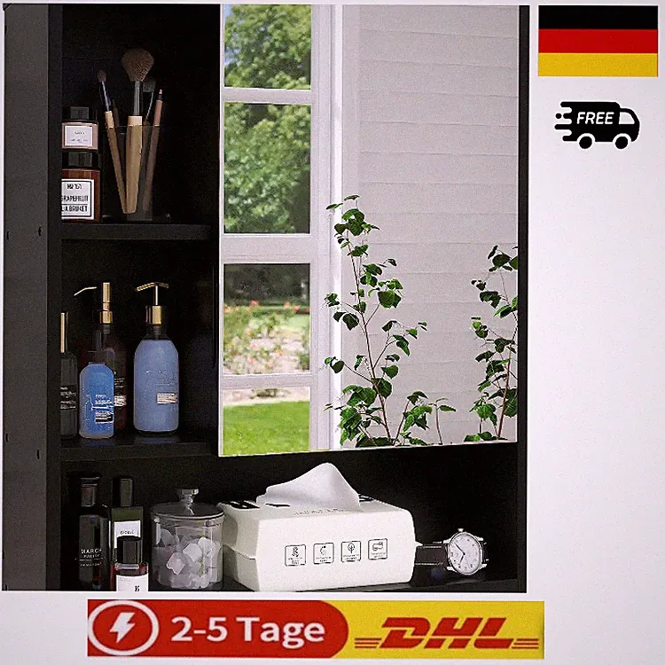 spiegelschrank organizer bambus
