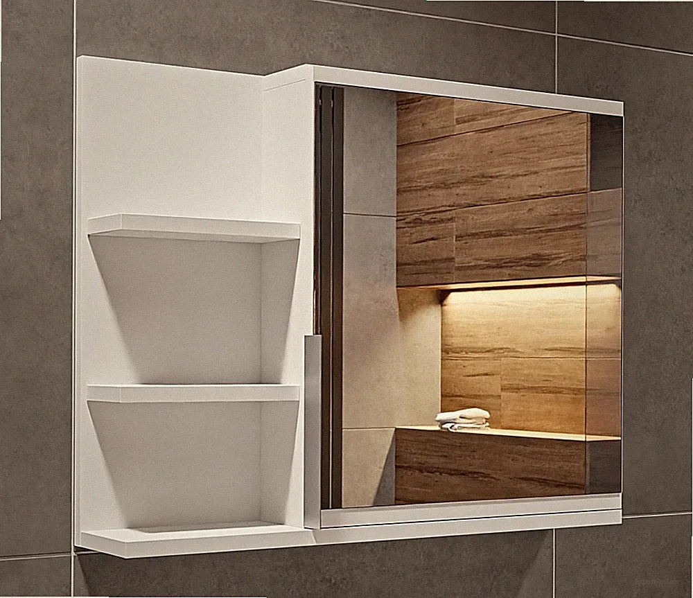 Badezimmerschrank Spiegel Ablagen B:60 x H:50 cm Hängeschrank Wandschrank Bad