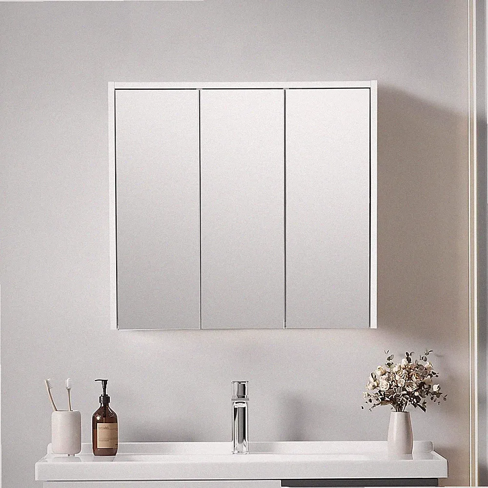 Badezimmerschrank Spiegelschrank 65x60 cm Wandschrank Aufbewahrungsschrank DE