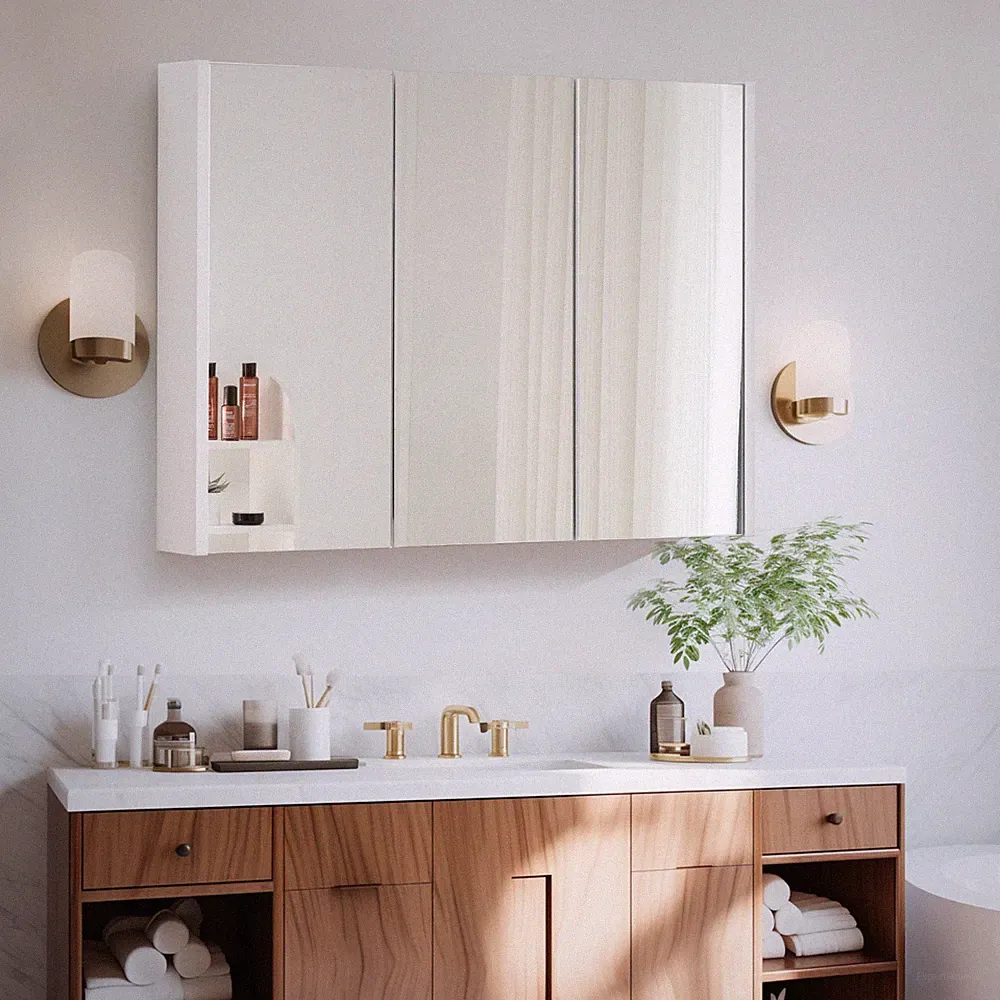 Badezimmerschrank Spiegelschrank Spiegel Wandschrank Badspiegelschrank 3 Regalen