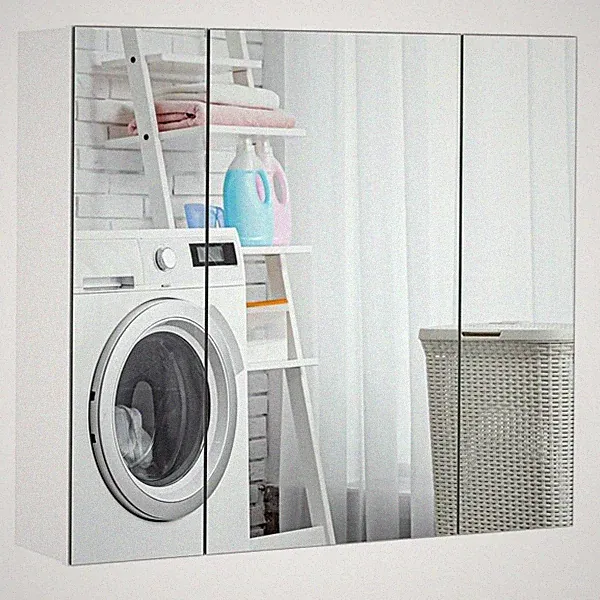 Badezimmerschrank Spiegelschrank Wandschrank Hängeschrank mit Spiegeltüren Bad