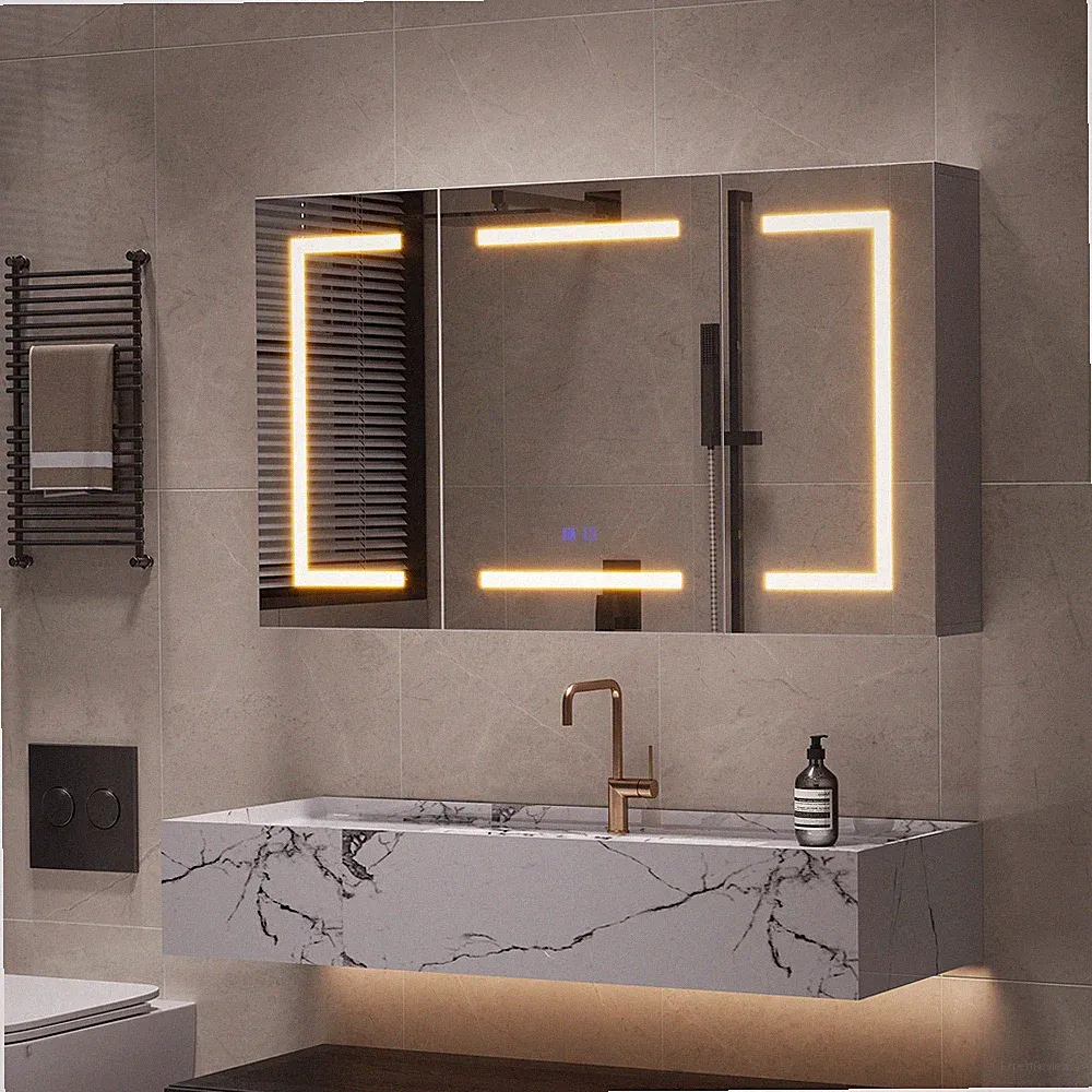 Badezimmerspiegel Badspiegel 60x100cm LED Wandspiegel Beschlagfrei 3 Lichtfarben