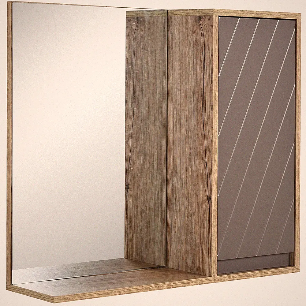 Badezimmerspiegelschrank für Badezimmer 57x14,2x49,2cm Grau Eiche