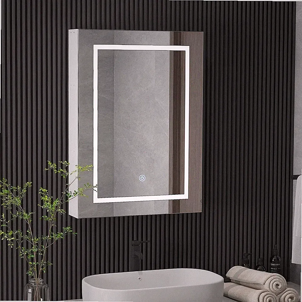 Badezimmerspiegelschrank mit LED-Leuchten Beleuchteter Spiegelschrank 50x70cm