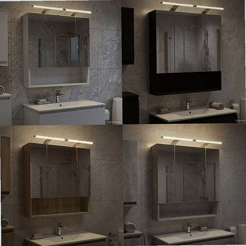 Badezimmerspiegelschrank mit Regal Wandmontiert Holzwerkstoff Organizer