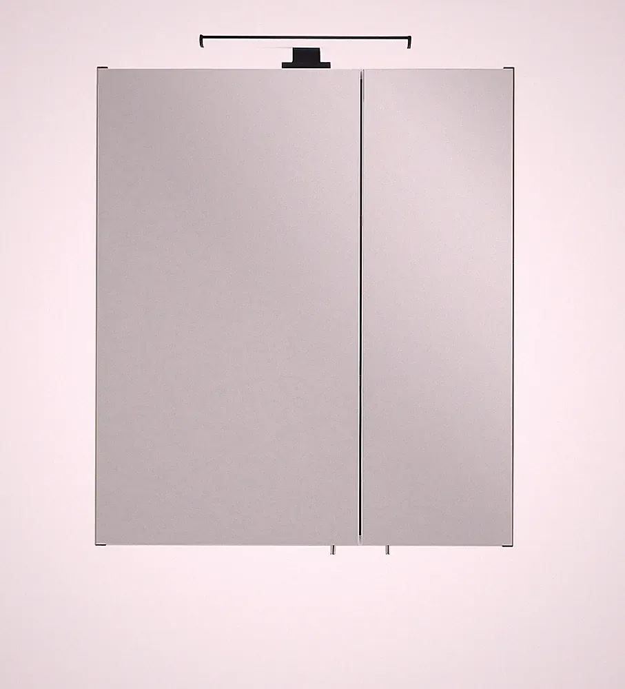 BadezimmerSpiegelschrank Quickset 374 in Eiche Ribbeck quer Nachbildung mit L...
