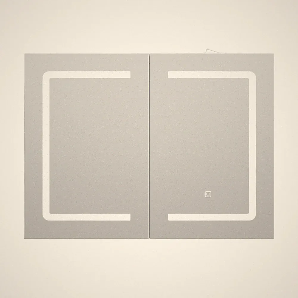 Badezimmerspiegelschrank Spiegelschrank bad mit Beleuchtung und Steckdosen 80 cm