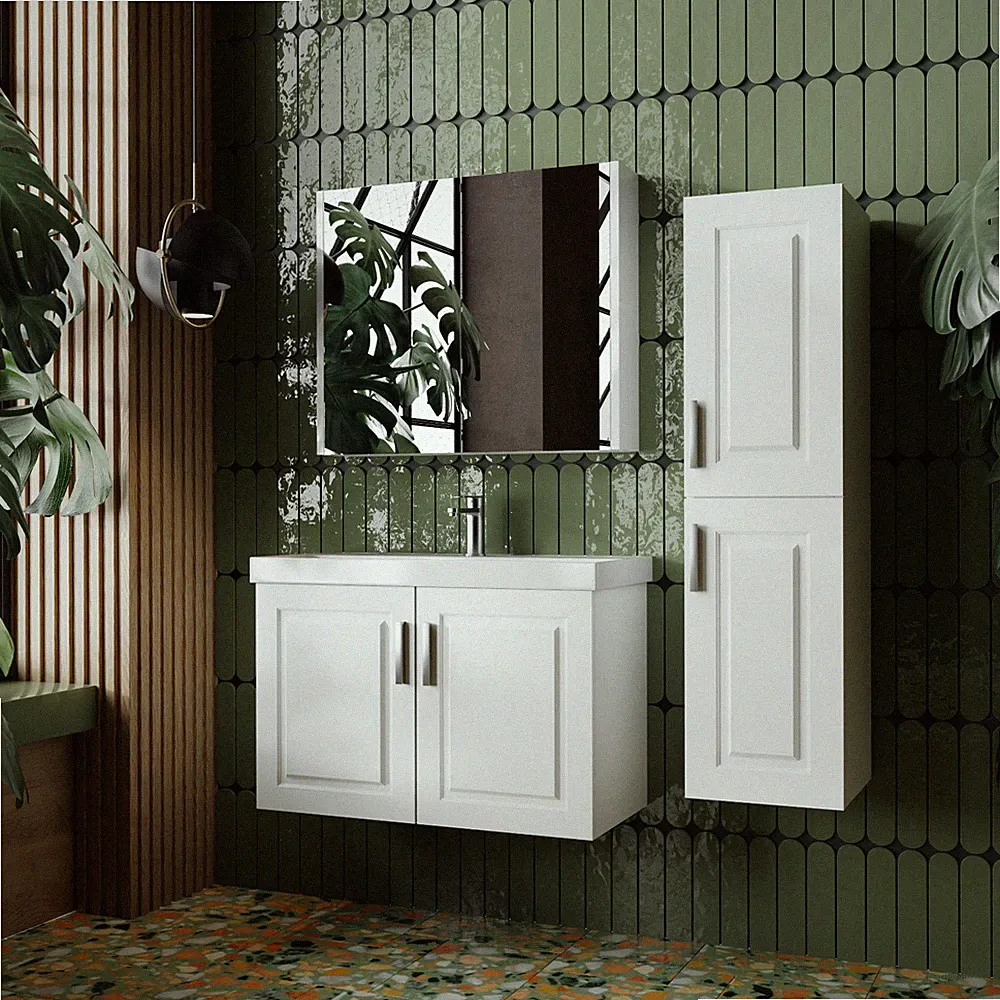 Badmöbel Badezimmer Set Waschtisch Unterschrank 60 80 Spiegelschrank Waschbecken