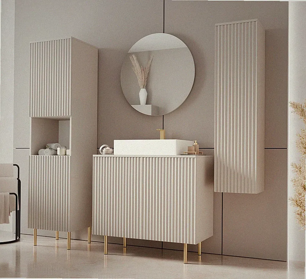 Badmöbel Bicyk V mit Waschbecken Badezimmer Komplett Badmöbel-Set Trends M24