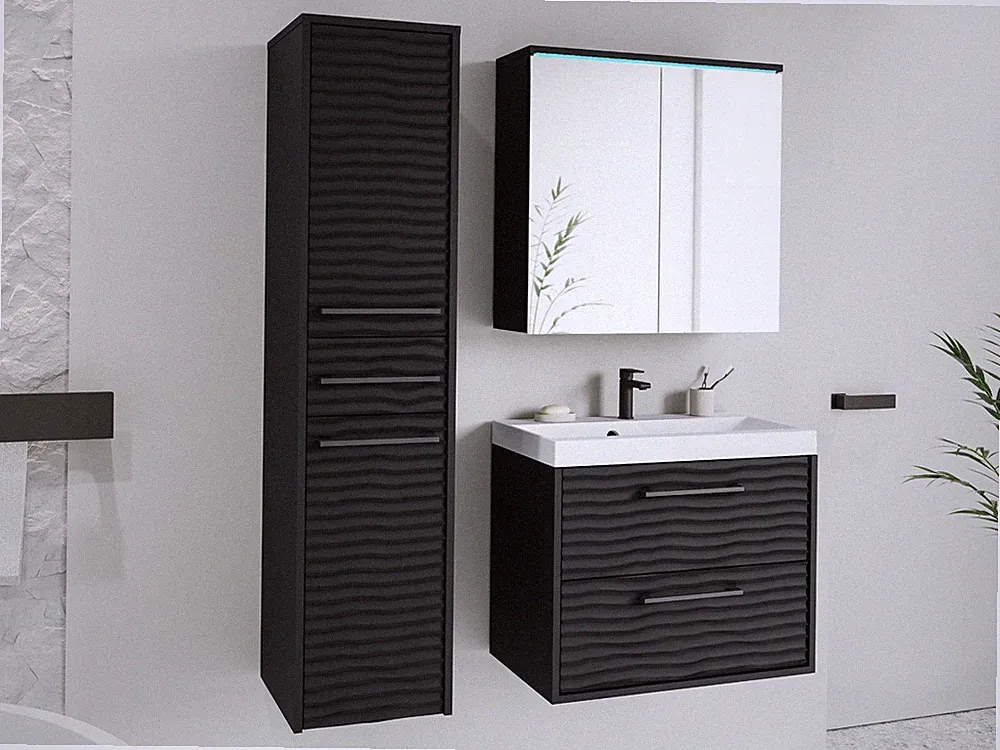 Badmöbel Kodawi I Set mit Waschbecken Badezimmer Komplett Badmoebel Modern