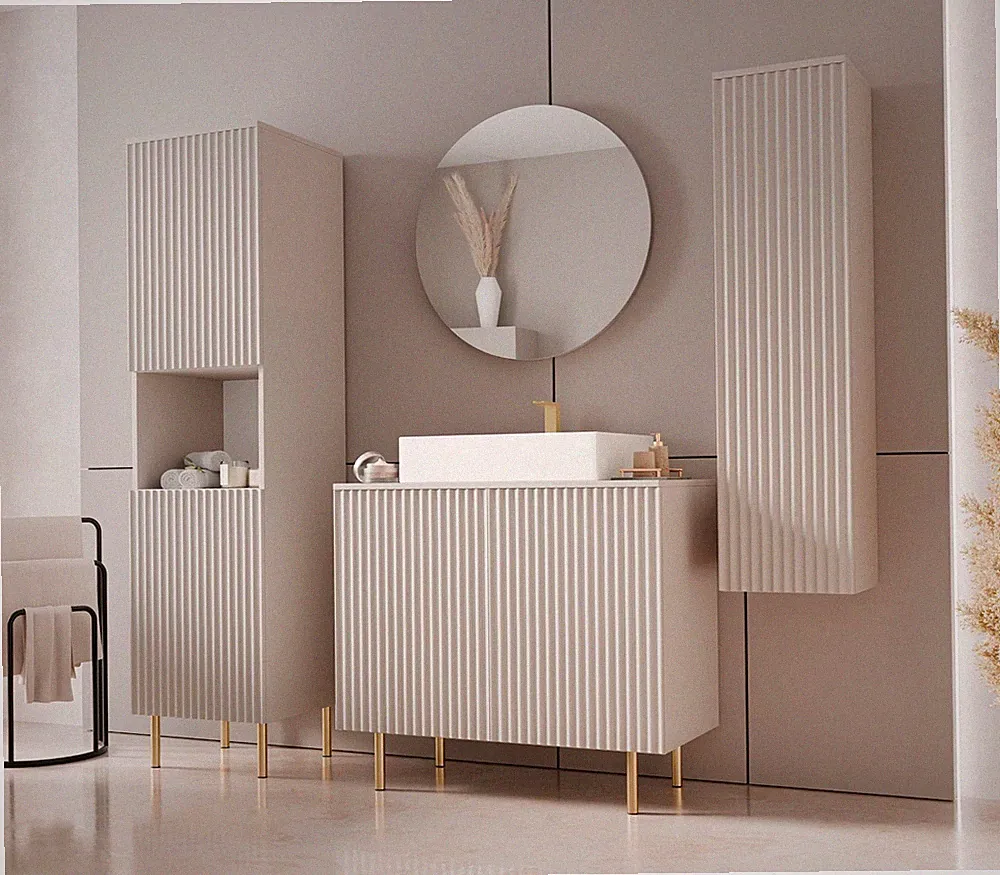 Badmöbel Mavalin V mit Waschbecken Badezimmer Komplett Badmöbel-Set Trends M24