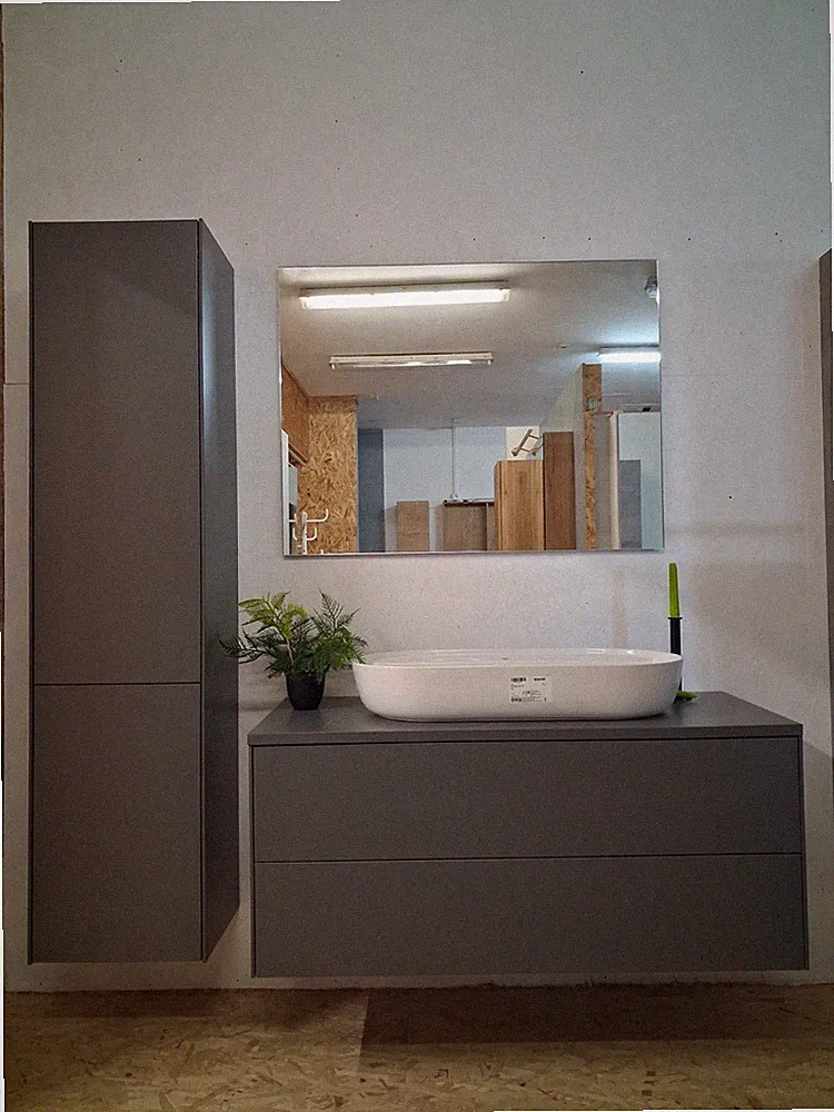 Badmöbel mit Aufsatzbecken Duravit LUV 80cm Graphitgrau, pass. zu