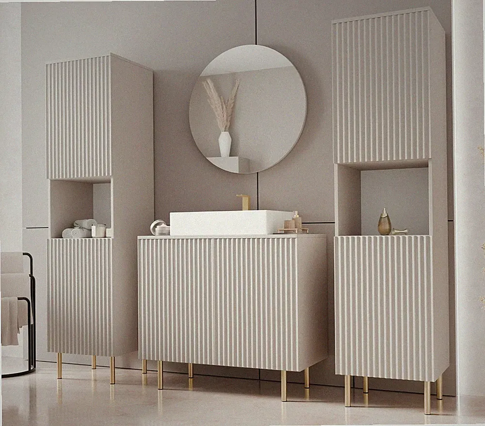 Badmöbel Nubia VI mit Waschbecken Badezimmer Komplett Badmöbel-Set Trends M24