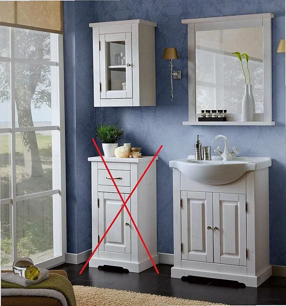 Badmöbel ROMANTIK 65 mit Waschbecken MASSIVHOLZ WEISS verschiedene Kombinationen