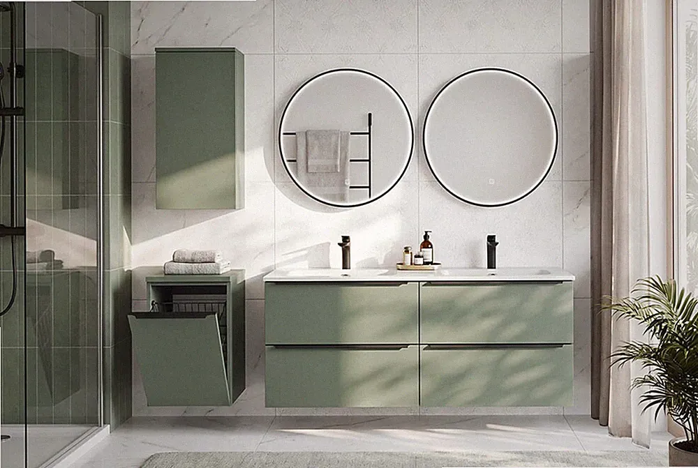 badmöbel set 4 teilig mit spiegelschrank modern