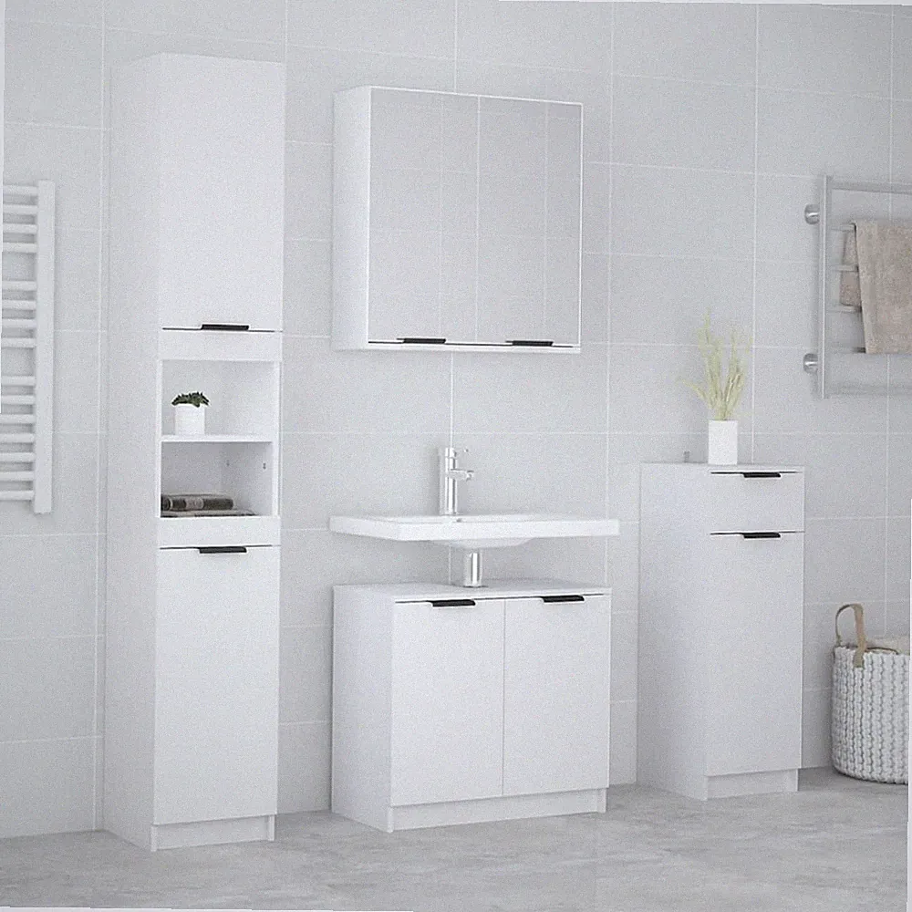 Badmöbel Set 4-tlg. Holzwerkstoff Badschrank Schrank mehrere Auswahl vidaXL