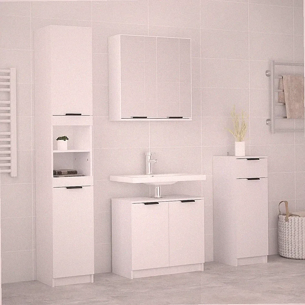 Badmöbel Set 4-tlg. Holzwerkstoff Badschrank Schrank mehrere Auswahl vidaXL
