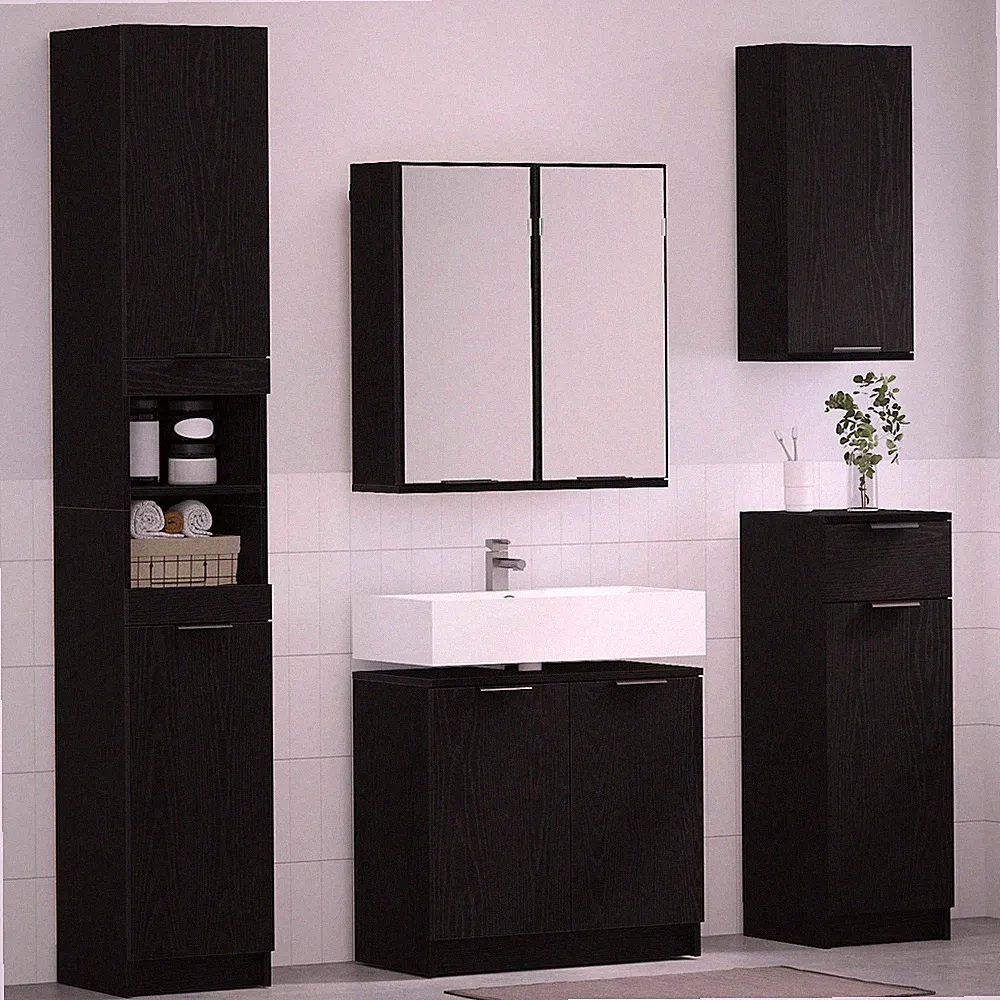 Badmöbel Set 5-tlg. Holzwerkstoff Badschrank Schrank mehrere Auswahl vidaXL