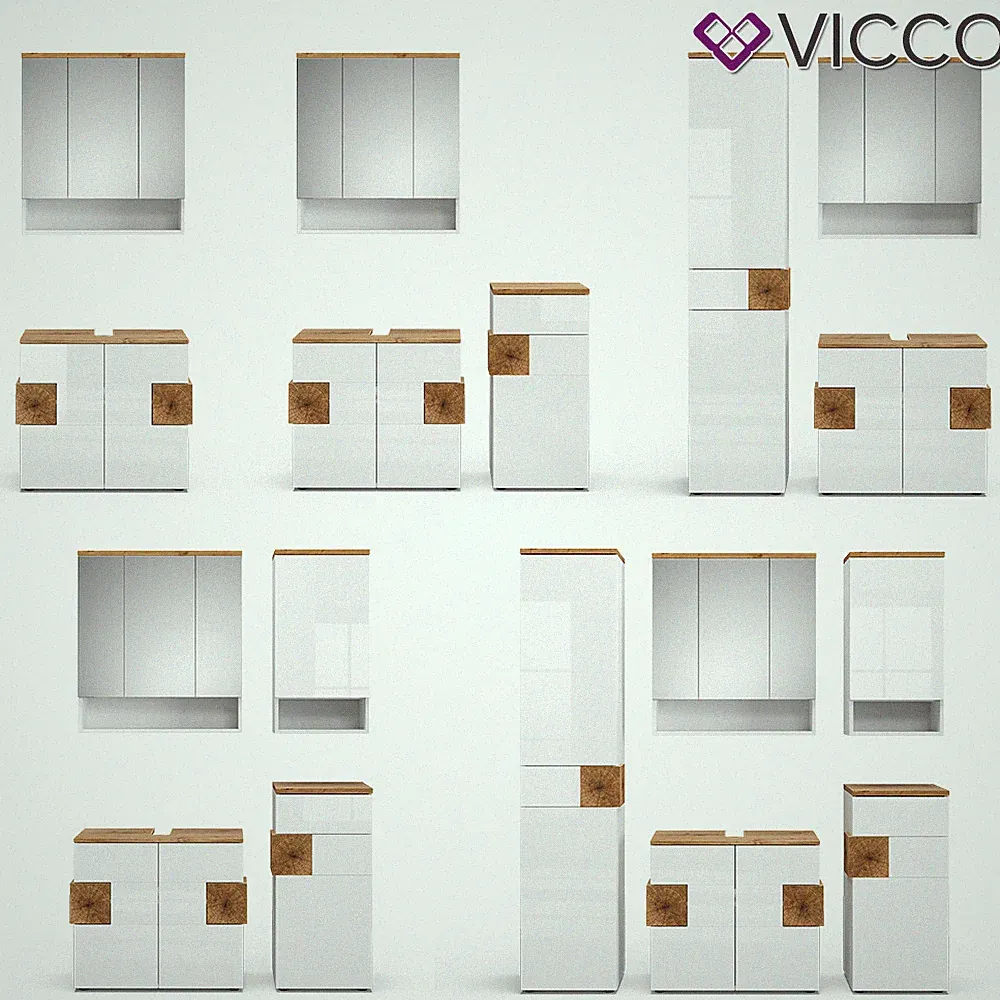 Badmöbel-Set Badezimmer-Möbel Bad-Schrank Eden modern Vicco