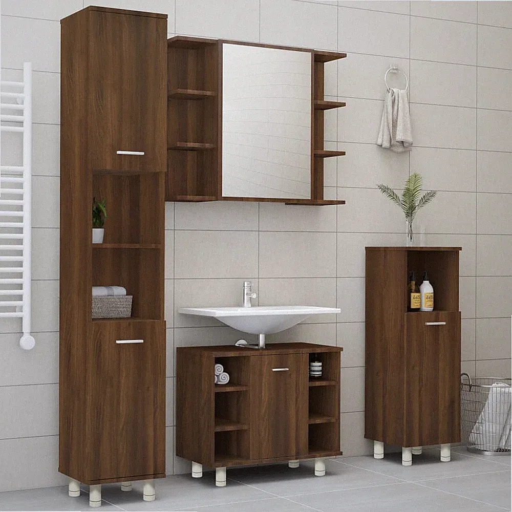 Badmöbel Set Badezimmermöbel Bad Spiegel Waschtisch Unterschrank Badschrank
