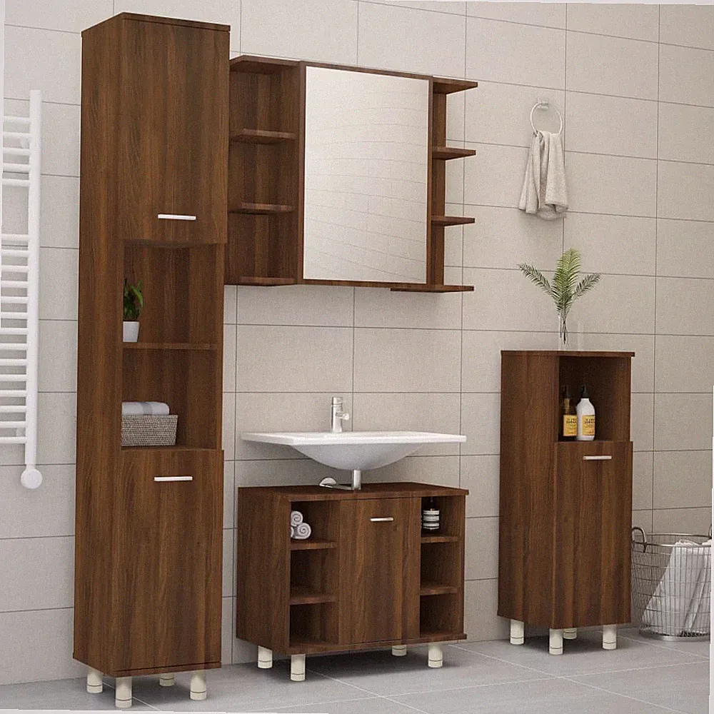 Badmöbel Set Badezimmermöbel Bad Spiegel Waschtisch Unterschrank Badschrank