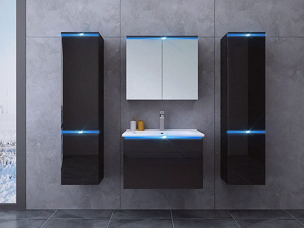 Badmöbel-Set | Badezimmermöbel | Badezimmer | 2 Händeschränke | Spiegelschrank