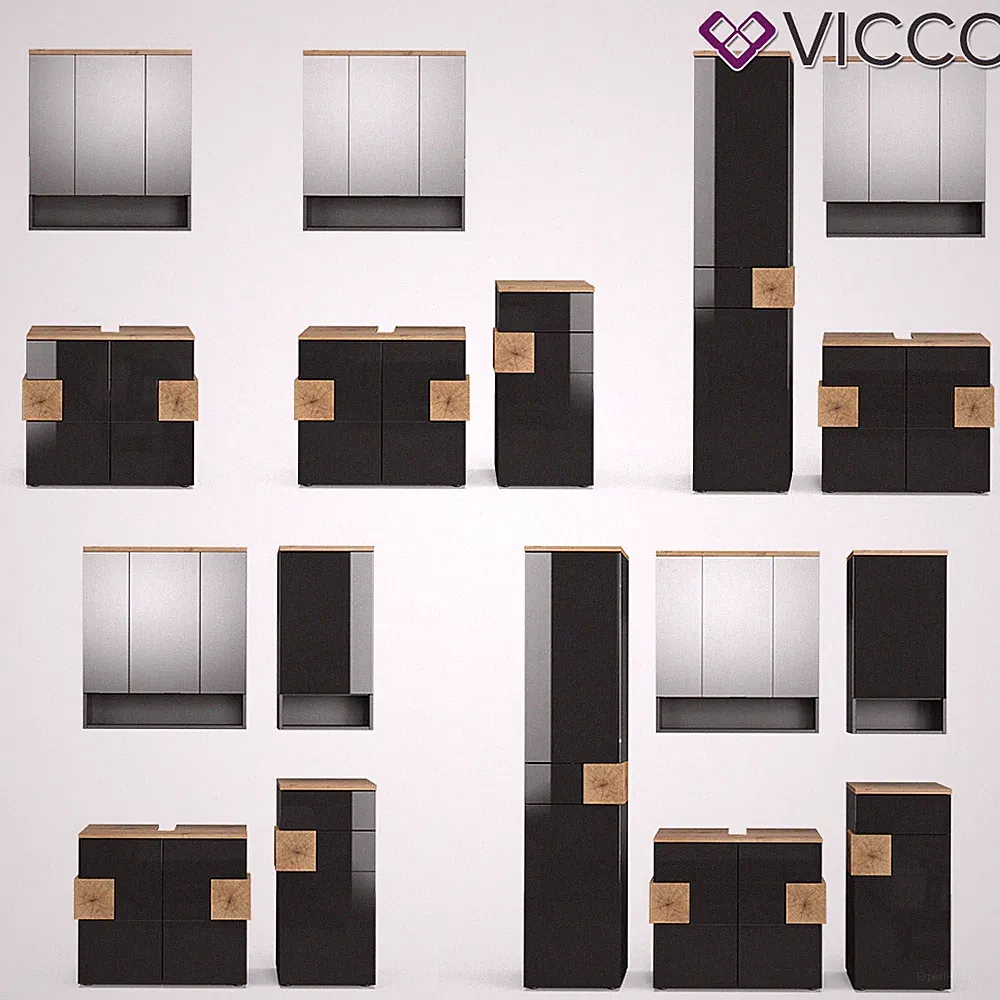 Badmöbel Set Badezimmermöbel Eden Anthrazit Badschrank Spiegelschrank Vicco