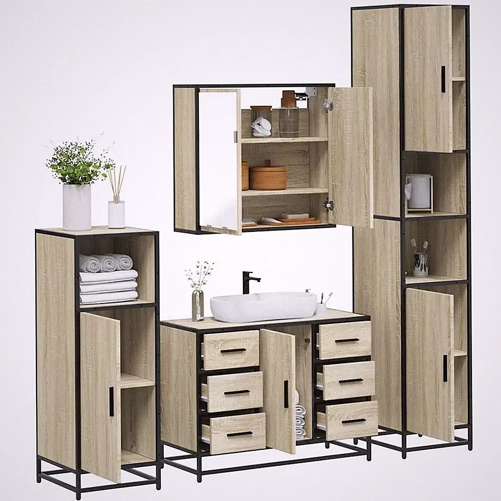 Badmöbel Set Badmöbel Badmöbel-Set Badezimmermöbel Badezimmermöbel-Set vidaXL