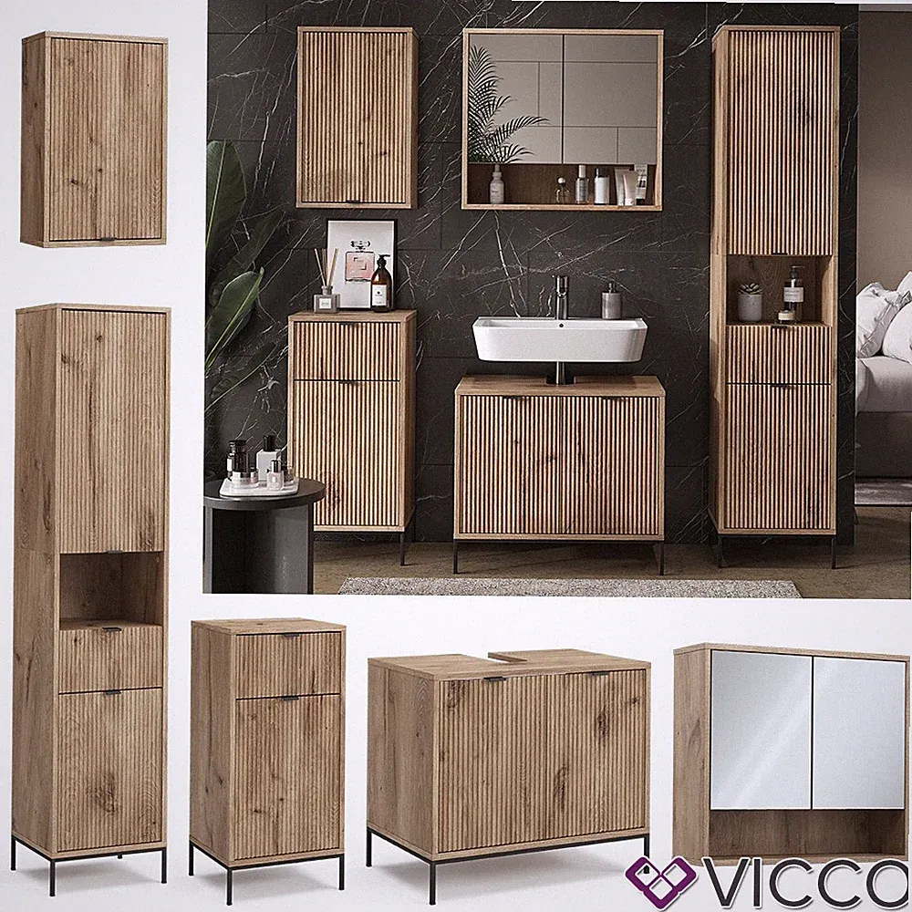 Badmöbel-Set Eliza Viking Oak 5 Teile Vicco