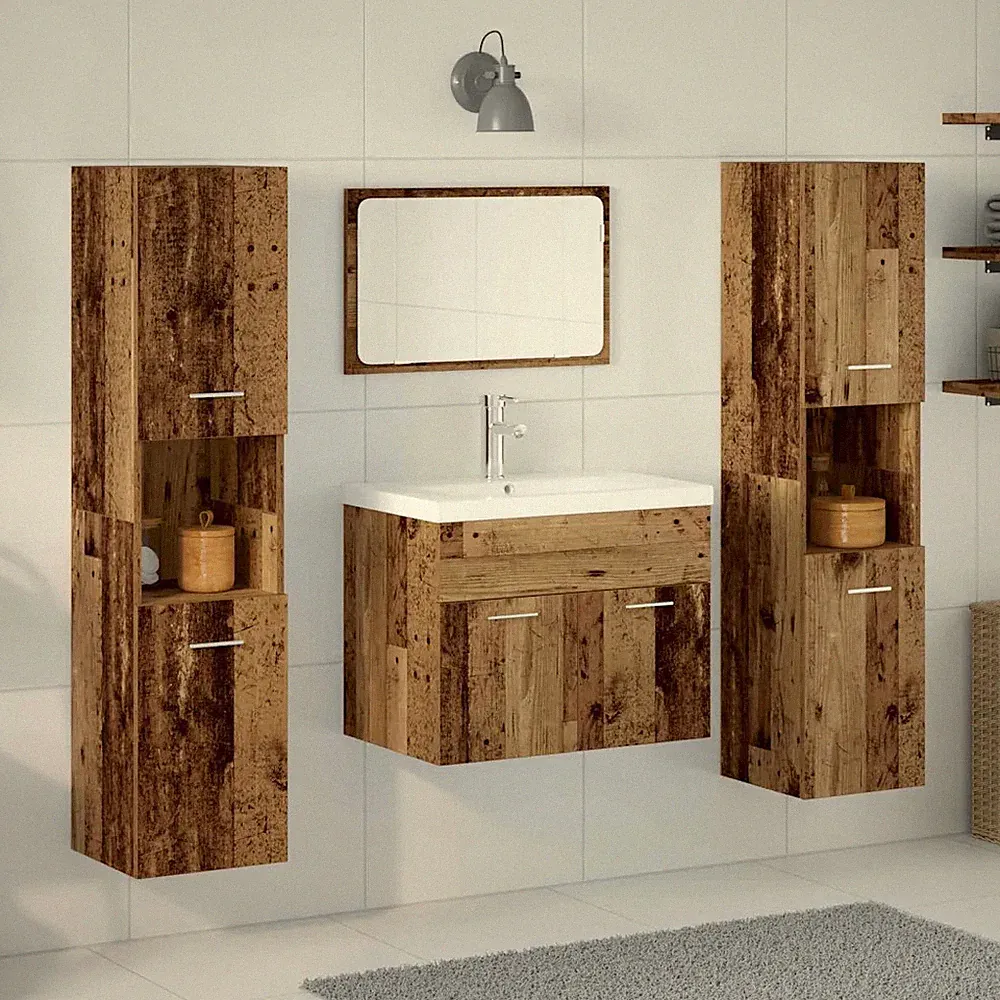 Badmöbel Set Holzwerkstoff Unterschrank Badschrank mehrere Auswahl vidaXL