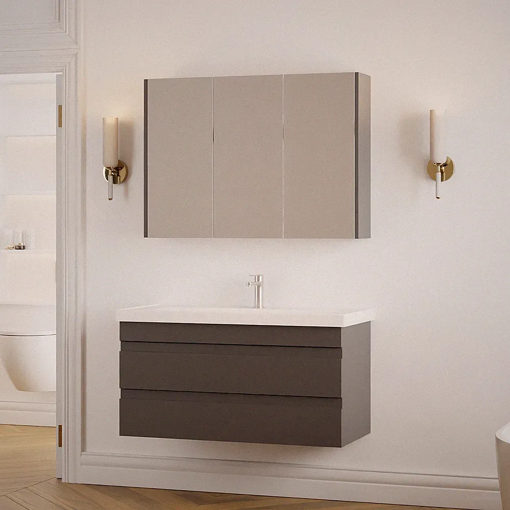 Badmöbel-Set Lara | Spiegelschrank, Waschbecken & Unterschrank | 60, 80, 100 cm