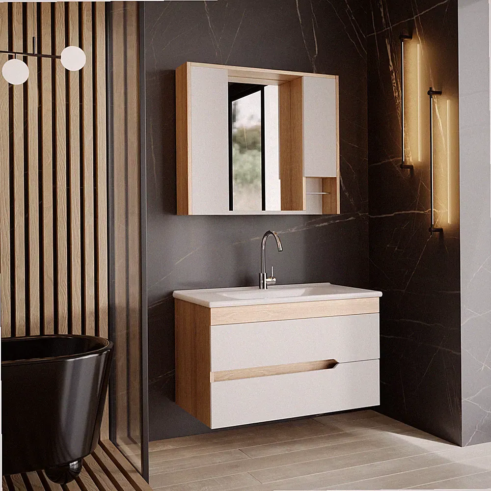 Badmöbel-Set Marmara Weiß | Waschbecken & Unterschrank 65, 85 | Spiegelschrank