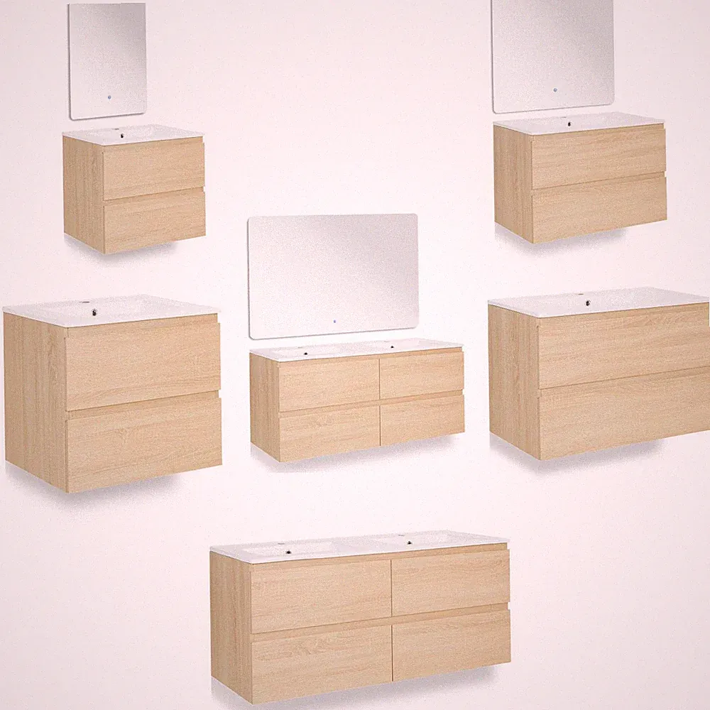Badmöbel Set mit Waschbecken 60 80 120 cm Spiegel Waschtisch Schrank Homestyle4u