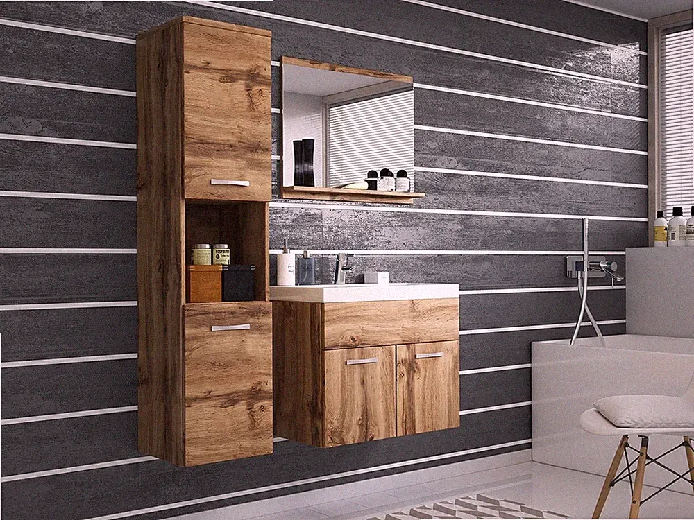 Badmöbel-Set Shyan Badezimmer Möbel mit Waschbecken Farbauswahl Modern Stil