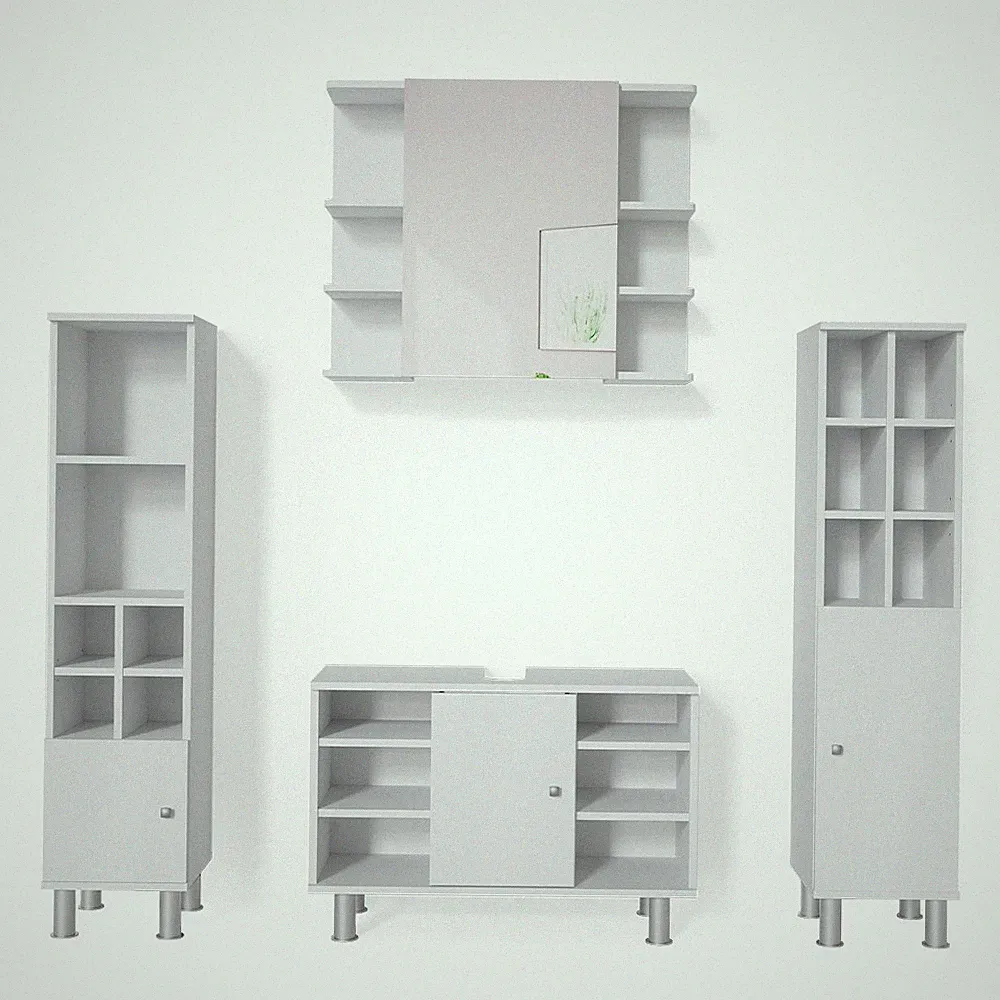 Badmöbel-Set Vicco Fynn 4 Teile, mit Midischränke