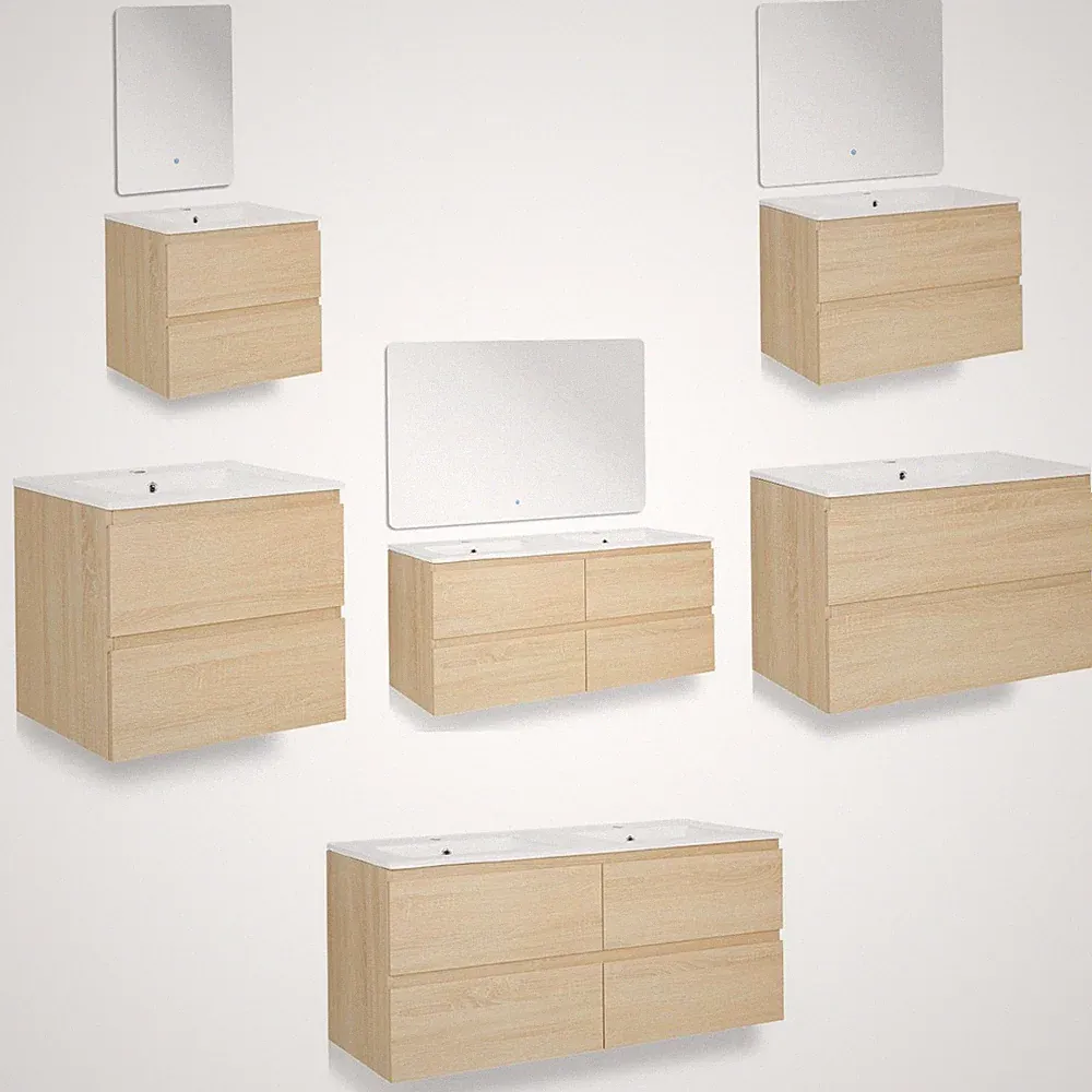Badmöbel Set Waschbecken 60 80 120 cm Spiegel Waschtisch Badschrank Homestyle4u