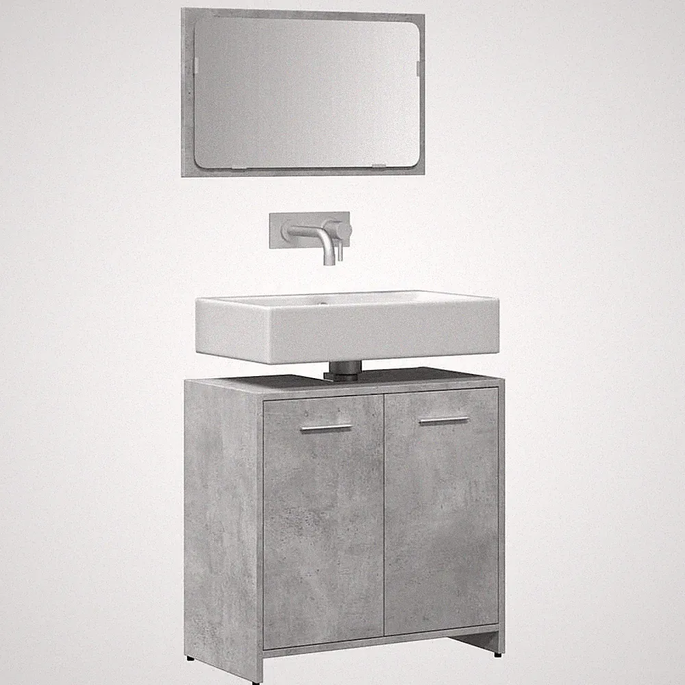 Badmöbel Set Waschbeckenunterschrank Badschrank Badezimmer Holzwerkstoff vidaXL