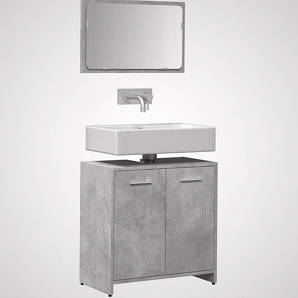 Badmöbel Set Waschbeckenunterschrank Badschrank Badezimmer Holzwerkstoff vidaXL
