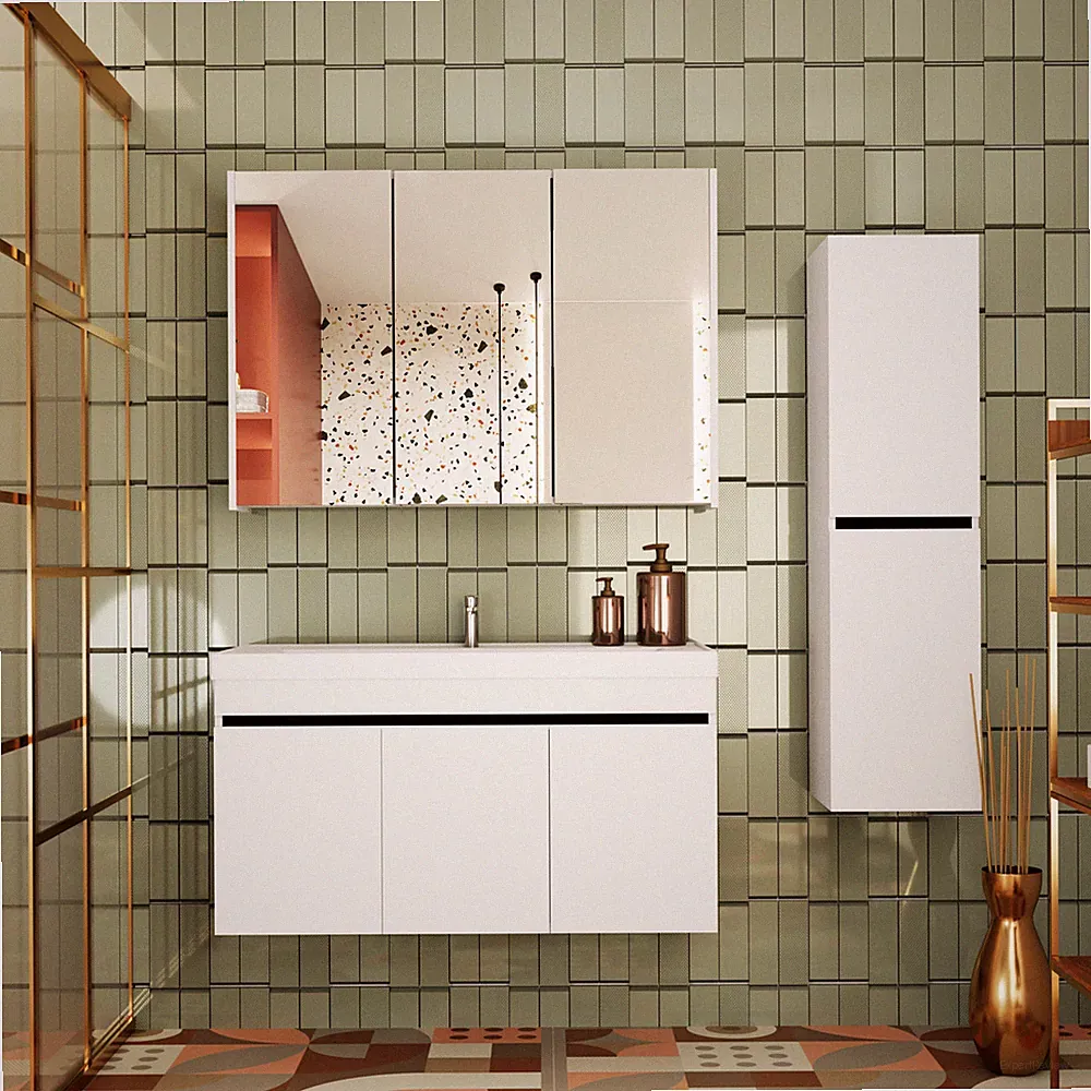 Badmöbel Set Weiß | Unterschrank 45/50/60/80/100cm| Spiegelschrank | Waschbecken