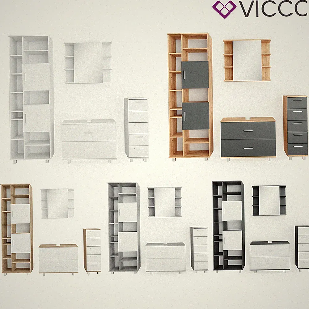 Badmöbel Spiegel Kommode Unterschrank Hochschrank Badschrank Set Ilias Vicco