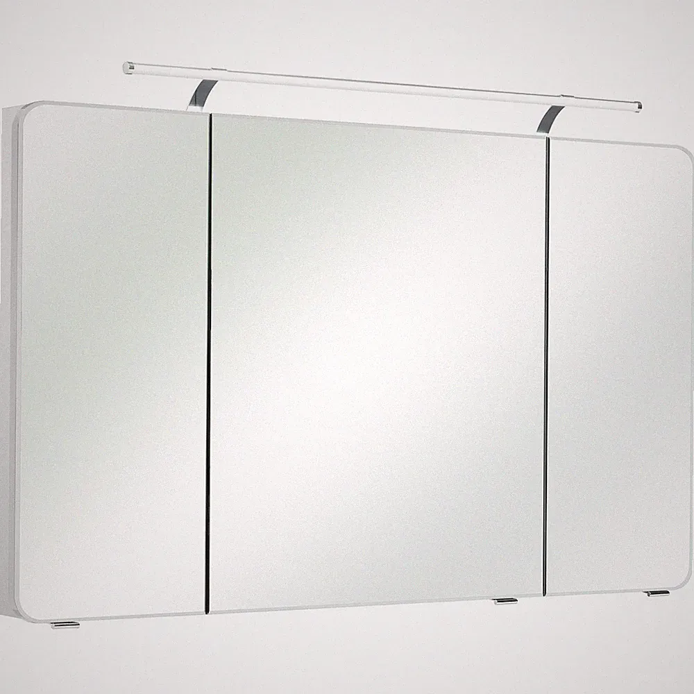 Badmöbel Spiegelschrank 120cm weiß Badspiegel Badezimmer Spiegel LED & Steckdose