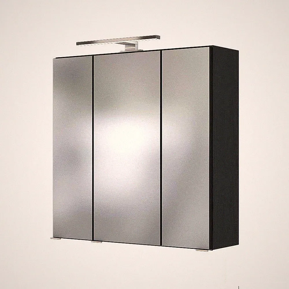 Badmöbel Spiegelschrank LED Beleuchtung 60cm grau Badezimmerspiegel Steckdose