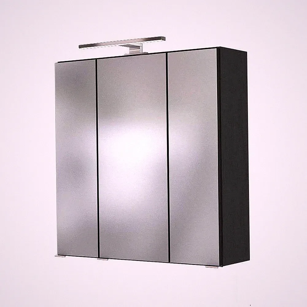 Badmöbel Spiegelschrank LED Beleuchtung 60cm grau Badezimmerspiegel Steckdose