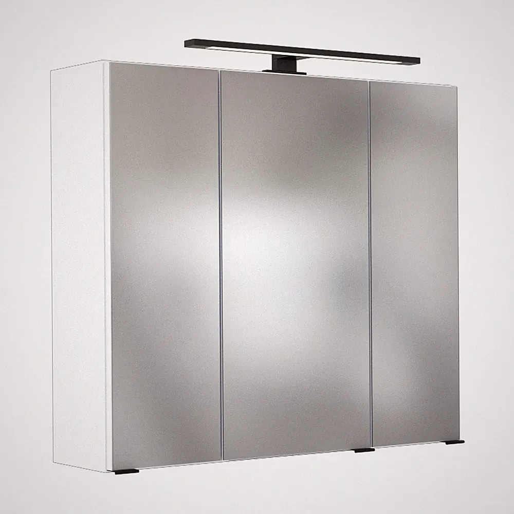 Badmöbel Spiegelschrank weiß 70cm LED-Beleuchtung Badspiegel Badezimmer-Spiegel