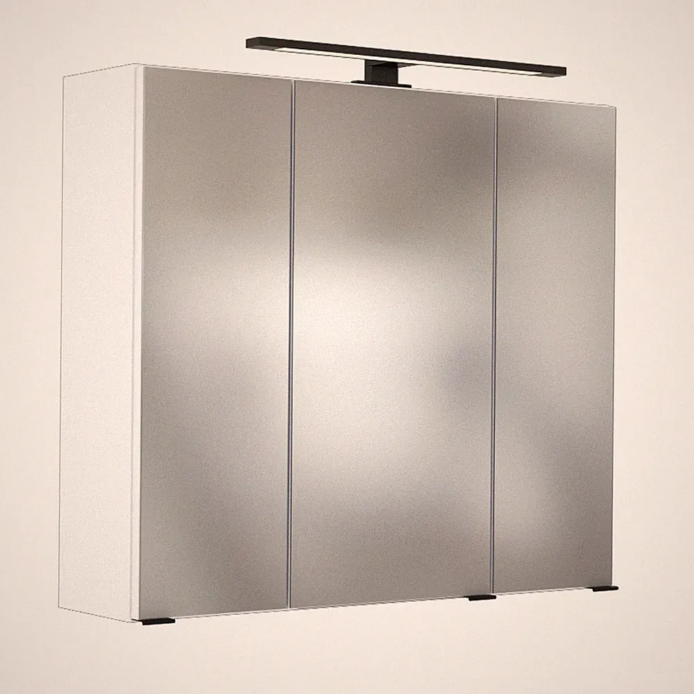 Badmöbel Spiegelschrank weiß 70cm LED-Beleuchtung Badspiegel Badezimmer-Spiegel
