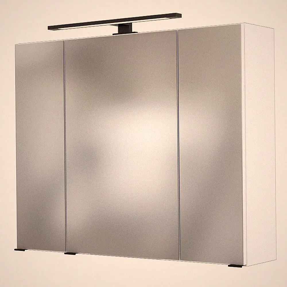 Badmöbel Spiegelschrank weiß 80cm LED-Beleuchtung Badspiegel Badezimmer-Spiegel