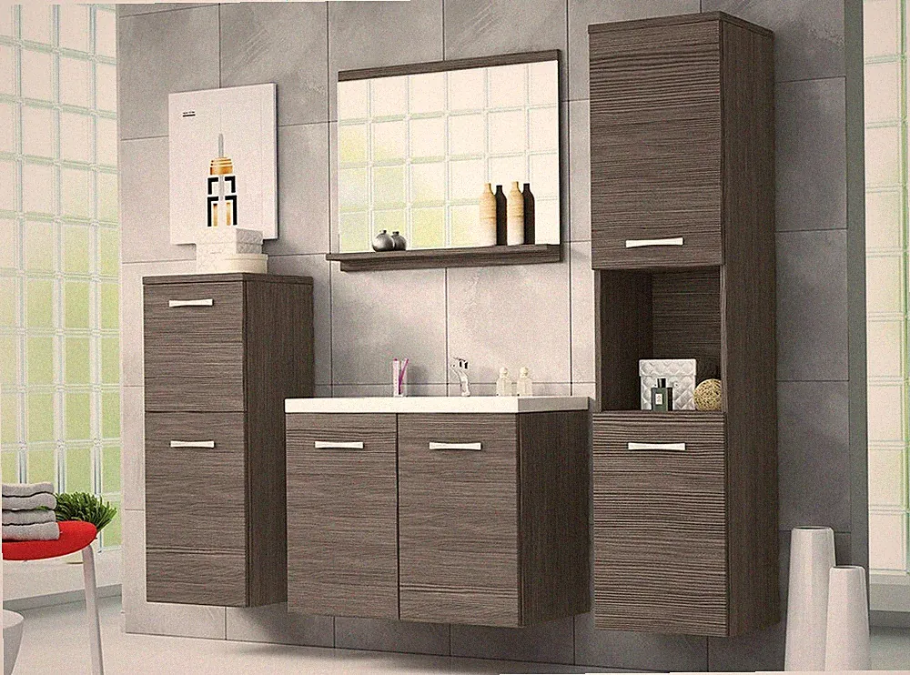 Badmöbel Sunny 5tlg Farbauswahl Badzimmer mit Waschbecken und Spiegel